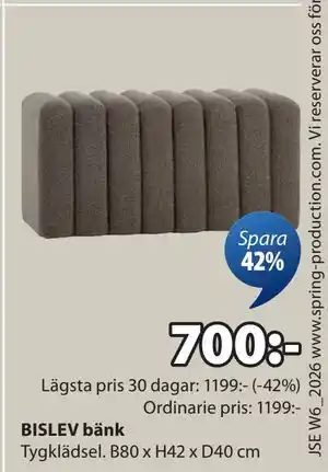 JYSK BISLEV bänk erbjuda