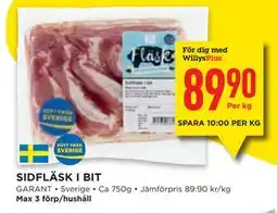 Willys SIDFLÄSK I BIT, Medlemspris erbjuda