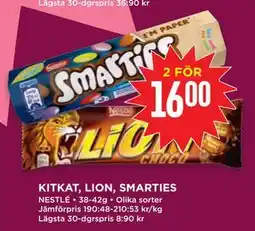 Willys KITKAT, LION, SMARTIES erbjuda