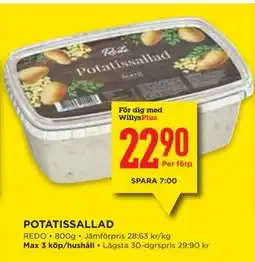 Willys POTATISSALLAD, Medlemspris erbjuda
