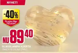 ÖoB GLASSLAMPA HJÄRTA erbjuda