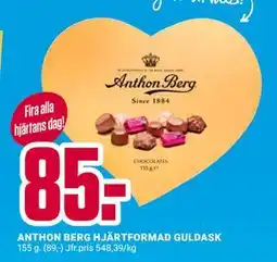 ÖoB ANTHON BERG HJÄRTFORMAD GULDASK erbjuda