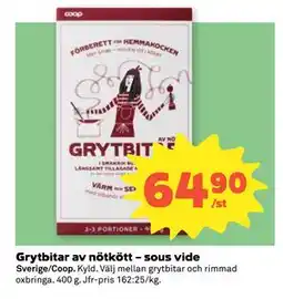 Coop Daglivs Grytbitar av nötkött – sous vide erbjuda