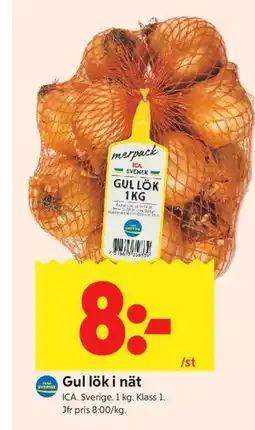 ICA Kvantum Gul lök i nät erbjuda