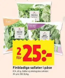 ICA Kvantum Finbladiga sallater i påse erbjuda