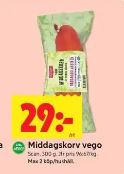 ICA Kvantum Middagskorv vego erbjuda