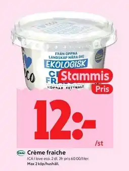 ICA Kvantum Crème fraiche, Medlemspris erbjuda