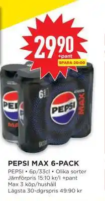 Willys PEPSI MAX 6-PACK erbjuda