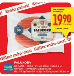 Willys Falukorv erbjuda