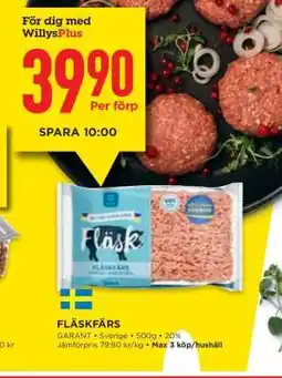 Willys Fläskfärs erbjuda