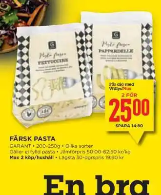 Willys Färsk Pasta erbjuda
