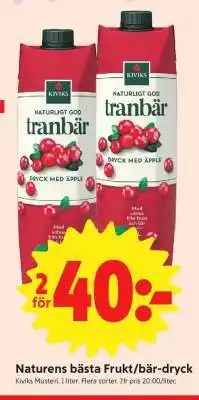 ICA Supermarket Kiviks Musteri Tranbär Dryck erbjuda