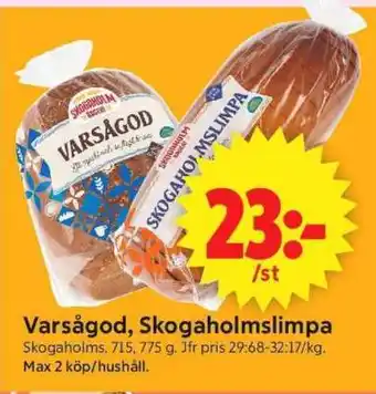 ICA Supermarket Varsågod, Skogaholmslimpa erbjuda