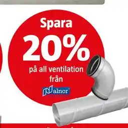 Bauhaus Spara 20% på all ventilation från Nalnor erbjuda