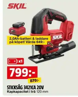 Bauhaus STICKSÅG 3421CA 20V erbjuda