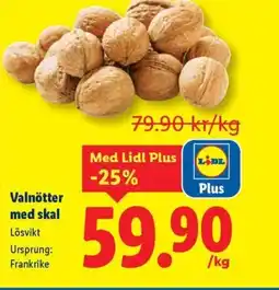 Lidl Valnötter med skal erbjuda