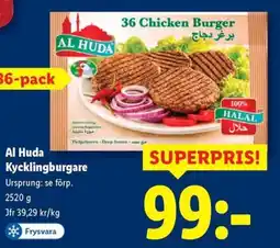 Lidl Al Huda Kycklingburgare erbjuda