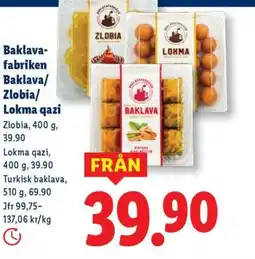 Lidl Baklava- fabriken Baklava/ Zlobia/ Lokma qazi erbjuda