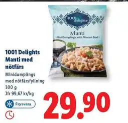 Lidl 1001 Delights Manti med nötfärs erbjuda