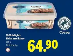 Lidl 1001 delights Halva med kakao erbjuda