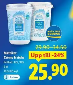 Lidl Matriket Crème fraiche erbjuda