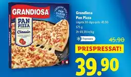 Lidl Grandiosa Pan Pizza erbjuda