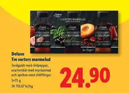 Lidl Deluxe Tre sorters marmelad erbjuda