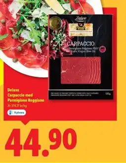 Lidl Deluxe Carpaccio med Parmigiano Reggiano erbjuda