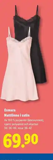 Lidl Esmara Nattlinne i satin erbjuda