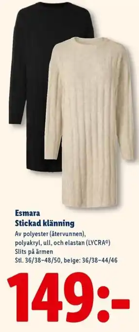 Lidl Esmara Stickad klänning erbjuda