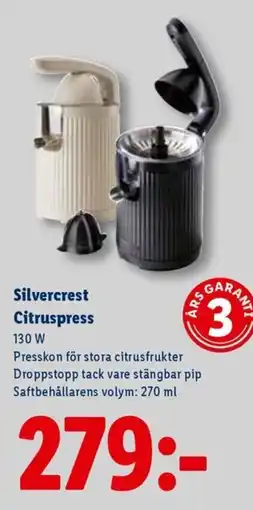 Lidl Silvercrest Citruspress erbjuda