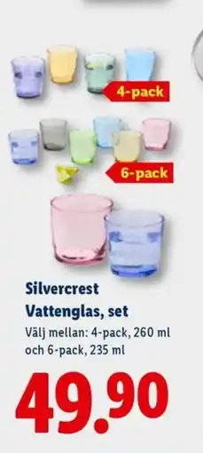 Lidl Silvercrest Vattenglas, set erbjuda