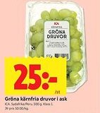 ICA Kvantum ICA Gröna kärnfria druvor i ask erbjuda