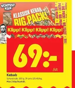 ICA Kvantum Schysst käk Kebab erbjuda