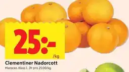 ICA Kvantum Clementiner Nadorcott erbjuda