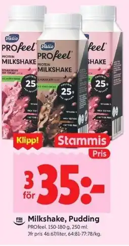 ICA Kvantum PROfee Milkshake, Pudding erbjuda