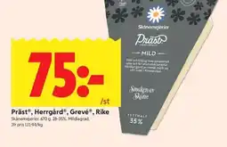 ICA Kvantum Skånemejerier Präst®, Herrgård®, Grevé®, Rike erbjuda