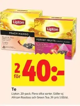 ICA Kvantum Lipton Te erbjuda