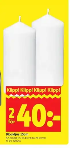 ICA Kvantum Blockljus erbjuda