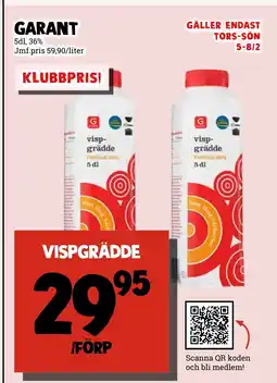 MatArket GARANT Vispgrädde erbjuda