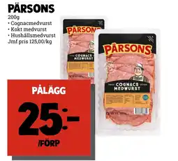 MatArket PÄRSONS Pålägg erbjuda