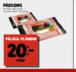 MatArket PÄRSONS Pålägg plånbok erbjuda