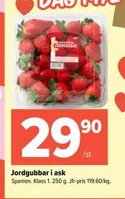 Coop Extra Jordgubbar i ask erbjuda