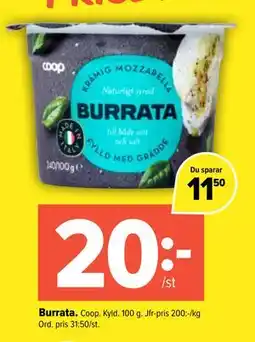 Coop Extra Burrata erbjuda