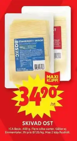 ICA Maxi ICA Skivad ost erbjuda