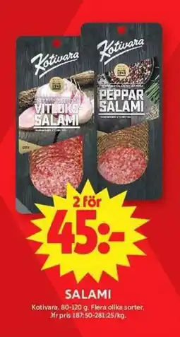 ICA Maxi KOTIVARA Salami erbjuda