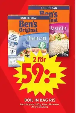 ICA Maxi BEN'S ORIGINAL Boil in bag ris erbjuda