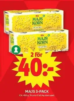 ICA Maxi ICA Majs 3-pack erbjuda