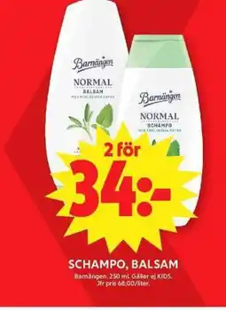 ICA Maxi BARNÄNGEN Schampo, balsam erbjuda