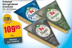 Extra Mjällby Stormarknad Prästost herrgårdsost grevéost erbjuda